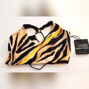 NWT Savage X Fenty Sports Bra Small Animal Print Crisscross Straps Runs like XXS